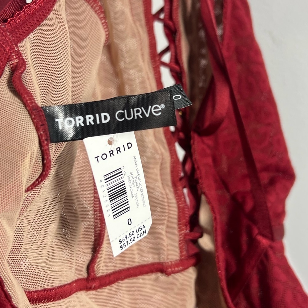 NWT Torrid Animal Lace Up Halter Bodysuit 0 (Large) - Picture 10 of 13